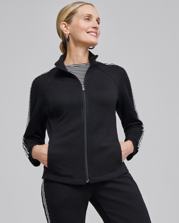 Chicos Zenergy Studded Double Knit Jacket - Black Chicos Zenergy Studded Double Knit Jacket - Black