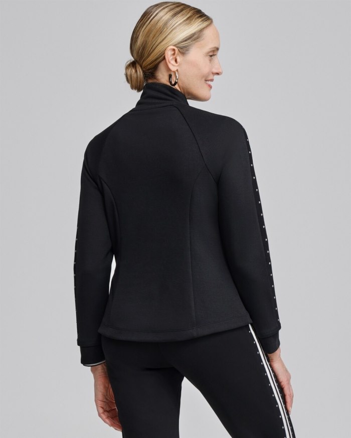 Chicos Zenergy Studded Double Knit Jacket - Black Chicos Zenergy Studded Double Knit Jacket - Black