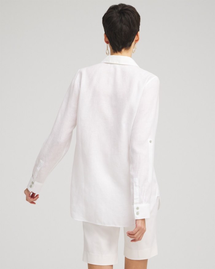 Chicos No Iron Linen Tunic - Optic White Chicos No Iron Linen Tunic - Optic White