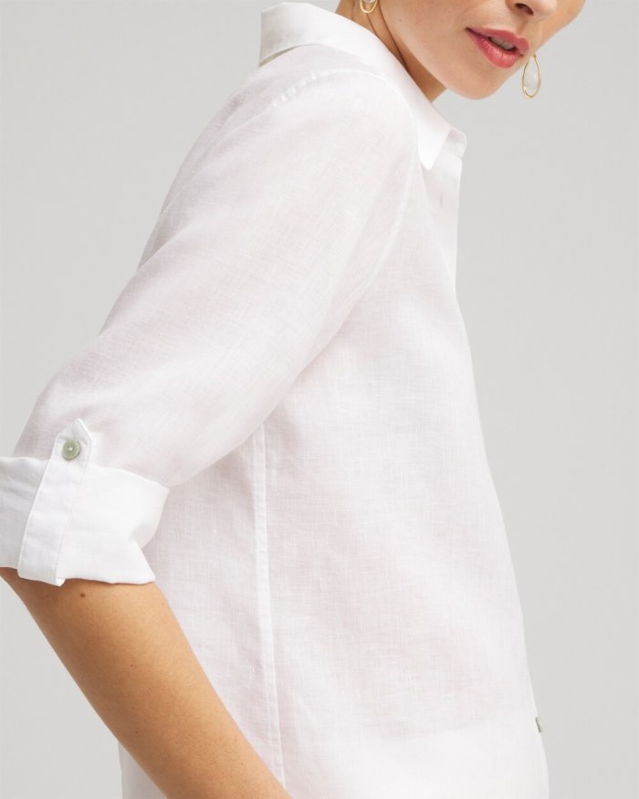 Chicos No Iron Linen Tunic - Optic White Chicos No Iron Linen Tunic - Optic White