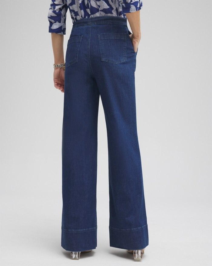 Chicos Pull-on Drawstring Wide Leg Jean - Waikiki Indigo Chicos Pull-on Drawstring Wide Leg Jean - Waikiki Indigo