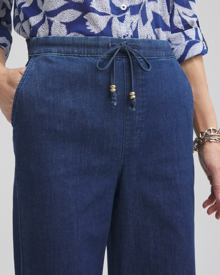 Chicos Pull-on Drawstring Wide Leg Jean - Waikiki Indigo Chicos Pull-on Drawstring Wide Leg Jean - Waikiki Indigo