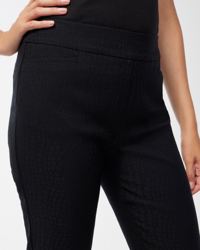 Chicos Brigitte Reptile Jacquard Pants - Black Chicos Brigitte Reptile Jacquard Pants - Black