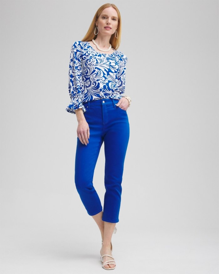 Chicos Girlfriend Cropped Jeans - Intense Azure Chicos Girlfriend Cropped Jeans - Intense Azure