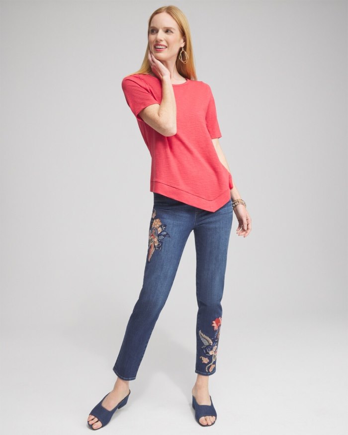 Chicos Asymmetrical Elbow Sleeve Tee - Black Chicos Asymmetrical Elbow Sleeve Tee - Black