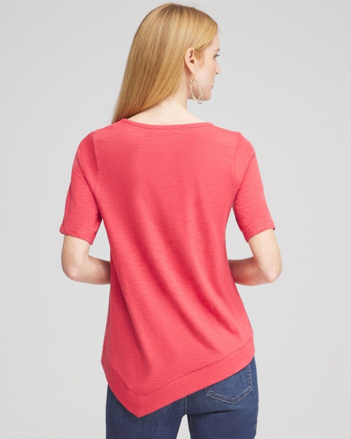 Chicos Asymmetrical Elbow Sleeve Tee - Black Chicos Asymmetrical Elbow Sleeve Tee - Black