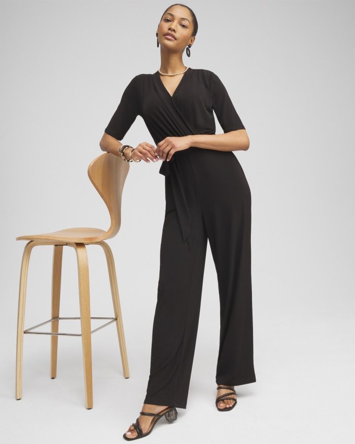 Chicos Elbow Sleeve Jumpsuit - Black Chicos Elbow Sleeve Jumpsuit - Black