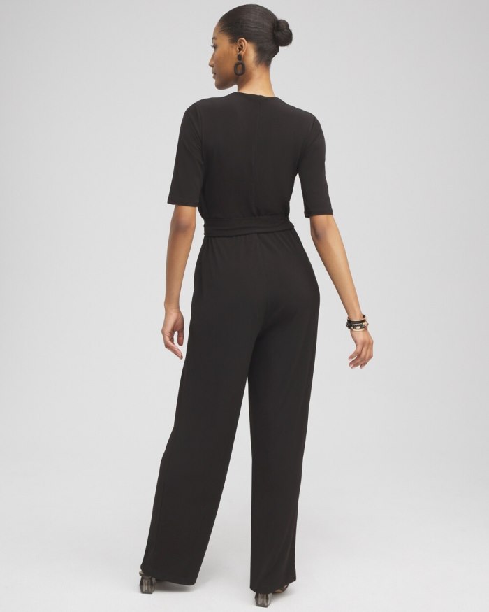 Chicos Elbow Sleeve Jumpsuit - Black Chicos Elbow Sleeve Jumpsuit - Black
