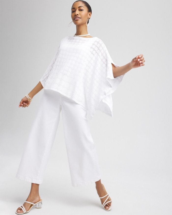 Chicos Circle Knit Poncho - Alabaster Chicos Circle Knit Poncho - Alabaster