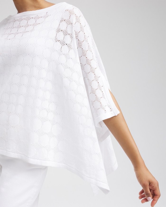 Chicos Circle Knit Poncho - Alabaster Chicos Circle Knit Poncho - Alabaster
