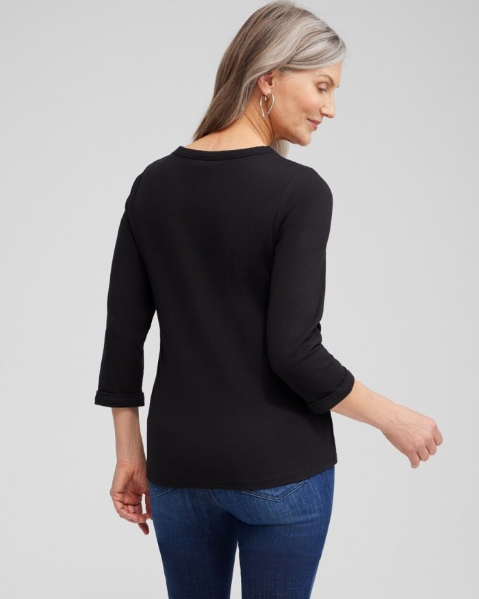 Chicos Sequins Heart Valentine's Tee - Black Chicos Sequins Heart Valentine's Tee - Black