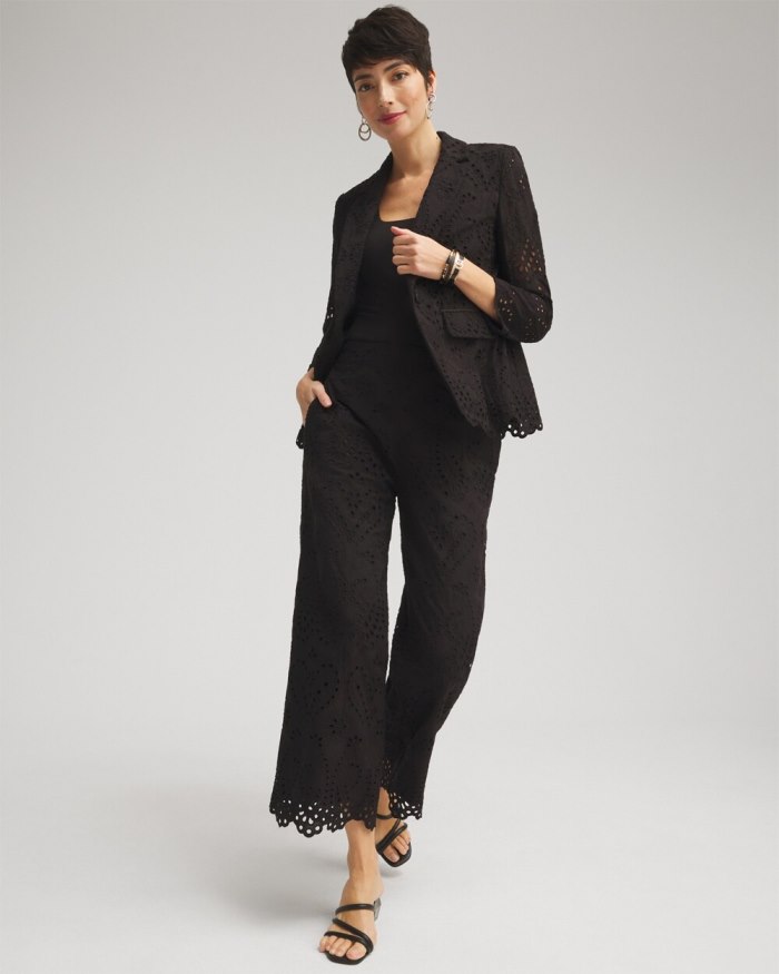 Chicos Eyelet Lace Cropped Pants - Alabaster Chicos Eyelet Lace Cropped Pants - Alabaster