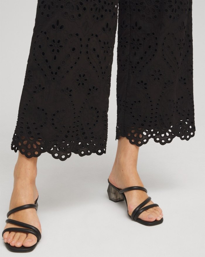 Chicos Eyelet Lace Cropped Pants - Alabaster Chicos Eyelet Lace Cropped Pants - Alabaster