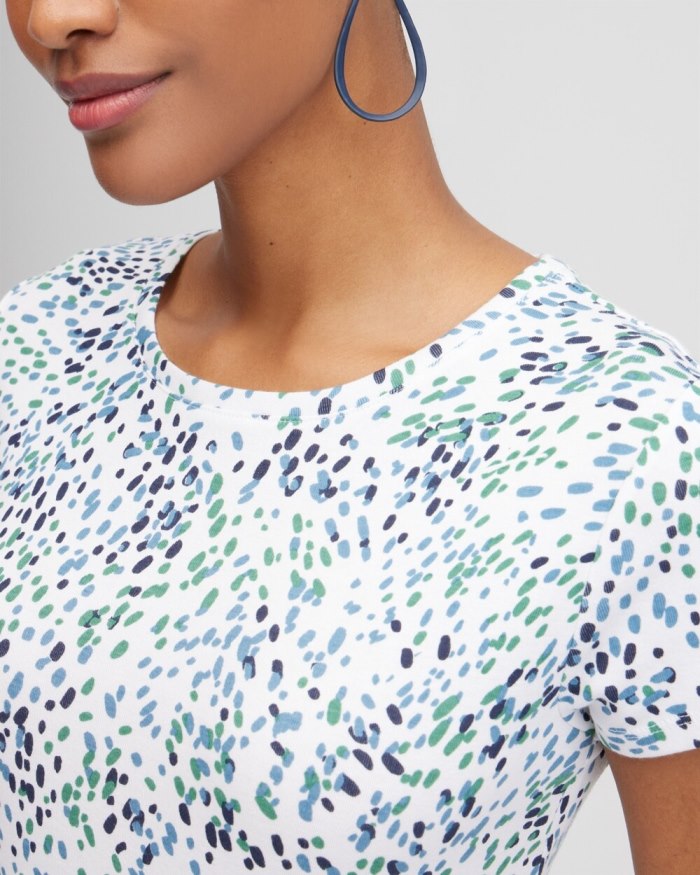 Chicos Dot Print Cap Sleeve Tee - Alabaster Chicos Dot Print Cap Sleeve Tee - Alabaster