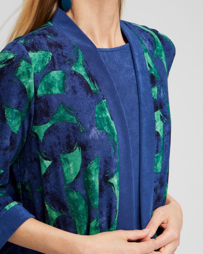 Chicos Travelers Half Moon Print Cardigan - Twisted Ivy Chicos Travelers Half Moon Print Cardigan - Twisted Ivy