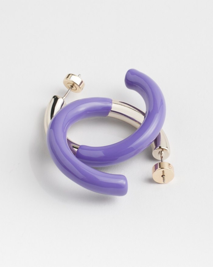 Chicos No Droop Purple Dipped Hoops - Parisian Purple Chicos No Droop Purple Dipped Hoops - Parisian Purple