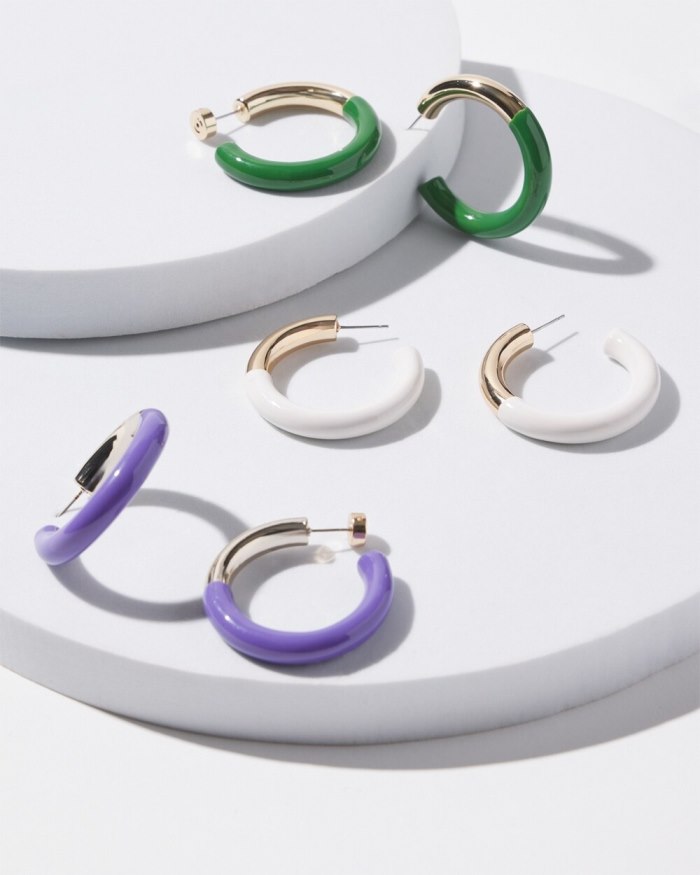 Chicos No Droop Purple Dipped Hoops - Parisian Purple Chicos No Droop Purple Dipped Hoops - Parisian Purple