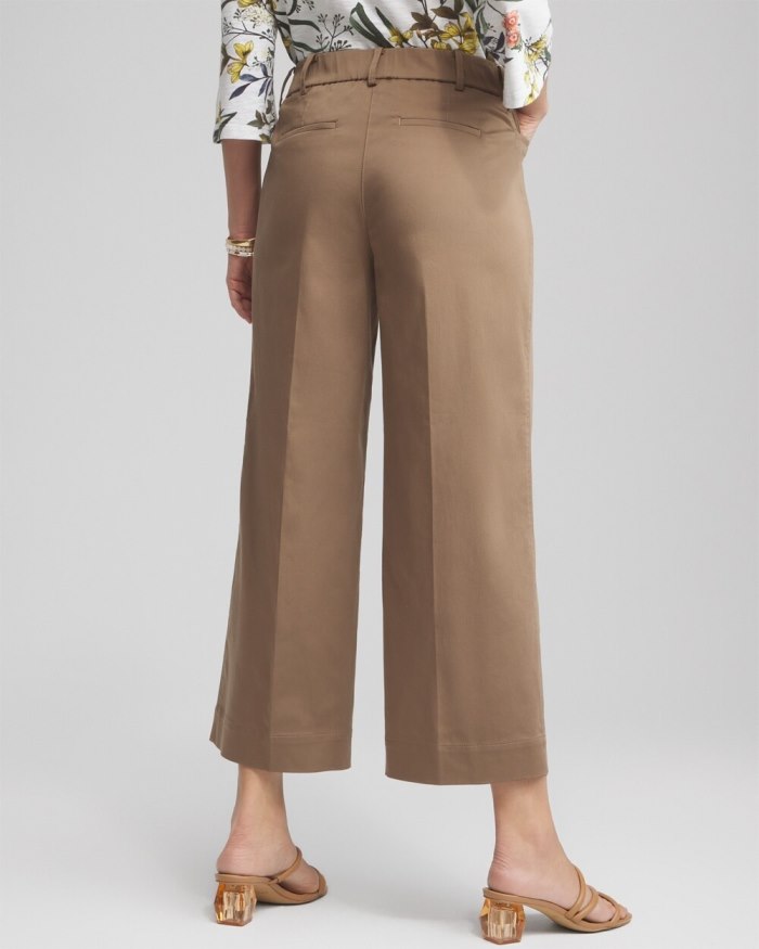 Chicos Cotton Sateen Cropped Pants - Teakwood Chicos Cotton Sateen Cropped Pants - Teakwood