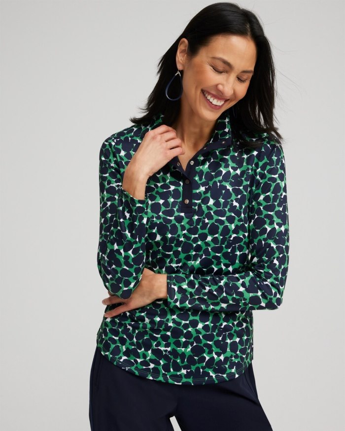 Chicos Zenergy UPF Mosaic Long Sleeve Top - Twisted Ivy Chicos Zenergy UPF Mosaic Long Sleeve Top - Twisted Ivy