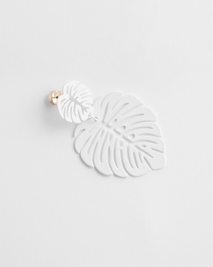 Chicos No Droop White Leaf Earrings - White Chicos No Droop White Leaf Earrings - White