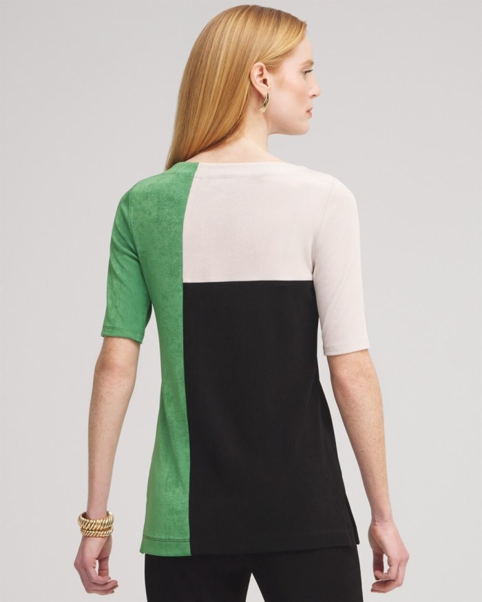 Chicos Travelers Colorblock Tunic - Verdant Green Chicos Travelers Colorblock Tunic - Verdant Green