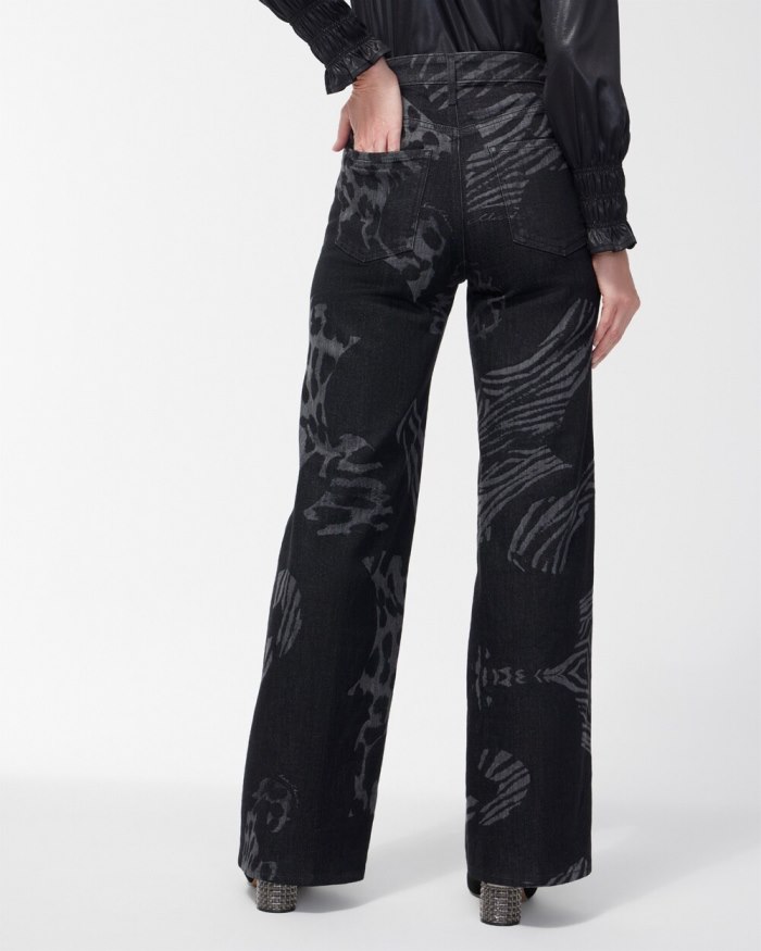 Chicos High Rise Animal Wide Leg Jeans - Avisa Wash Chicos High Rise Animal Wide Leg Jeans - Avisa Wash