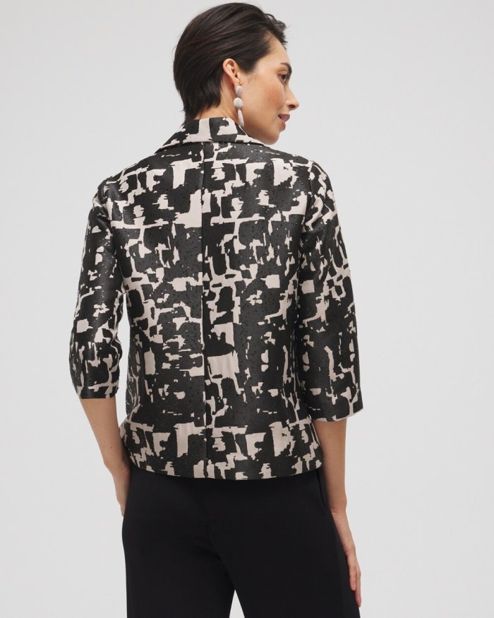 Chicos Travelers Collection Jacquard Jacket - Smokey Taupe Chicos Travelers Collection Jacquard Jacket - Smokey Taupe
