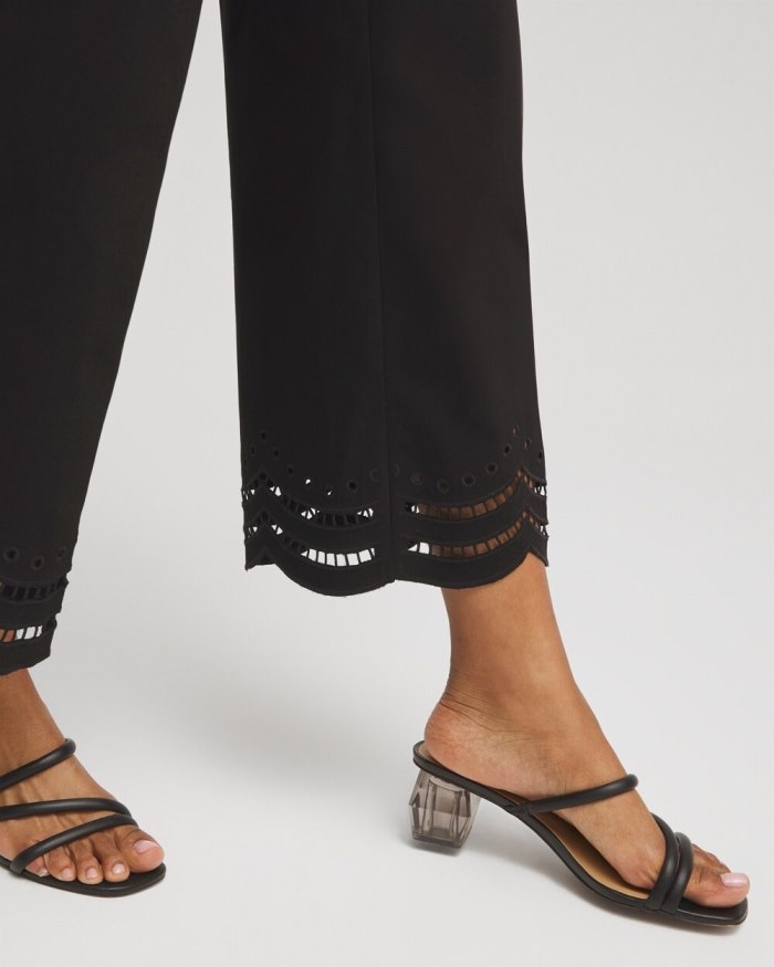 Chicos Juliet Eyelet Hem Culottes - Black Chicos Juliet Eyelet Hem Culottes - Black
