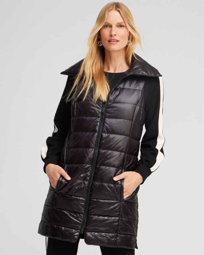 Chicos Zenergy Long Quilted Vest - Black Chicos Zenergy Long Quilted Vest - Black