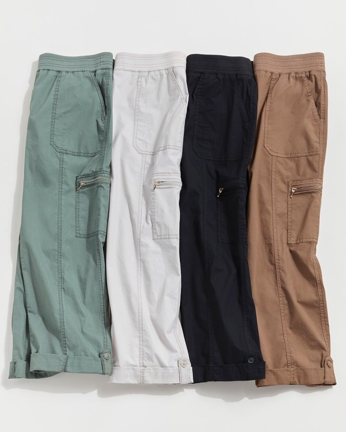 Chicos Poplin Cropped Pants - Classic Khaki Chicos Poplin Cropped Pants - Classic Khaki