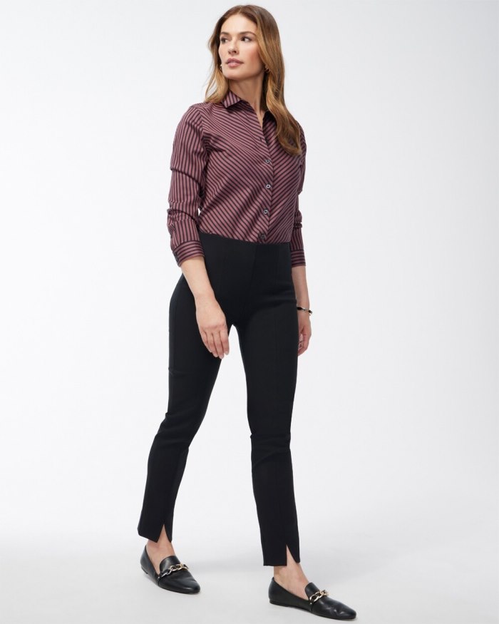 Chicos Bi-Stretch Front Seam Slit Ankle Pants - Black Chicos Bi-Stretch Front Seam Slit Ankle Pants - Black