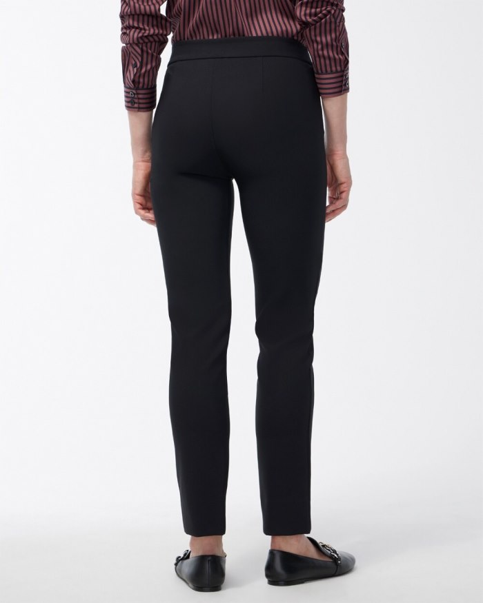 Chicos Bi-Stretch Front Seam Slit Ankle Pants - Black Chicos Bi-Stretch Front Seam Slit Ankle Pants - Black