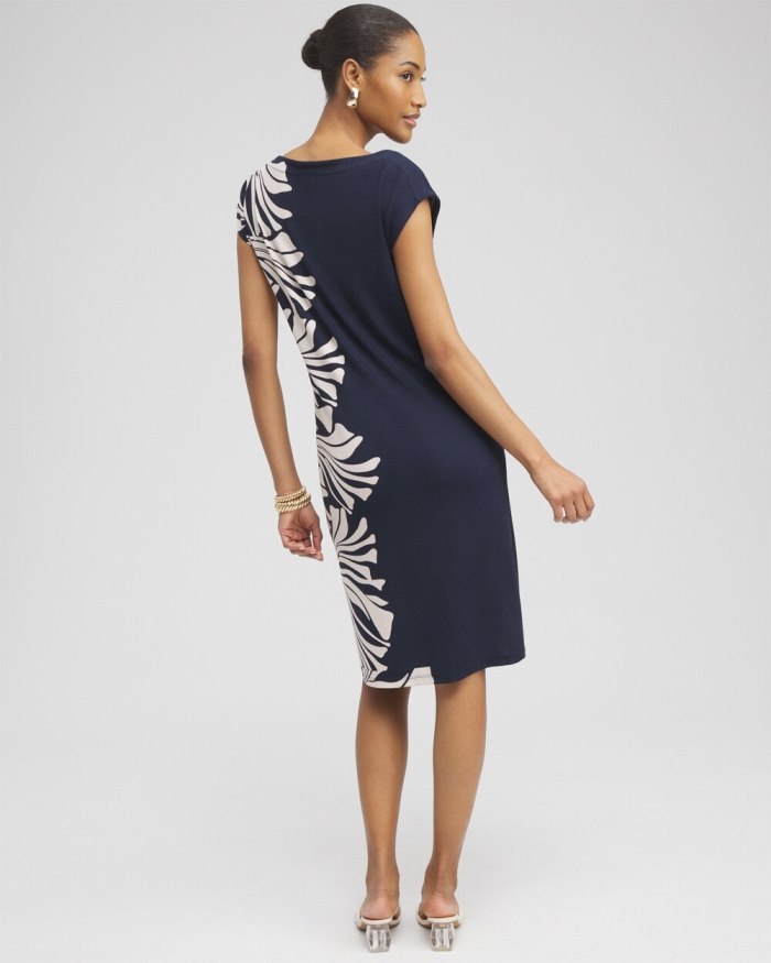 Chicos Travelers Floral Shift Dress - Smokey Taupe Chicos Travelers Floral Shift Dress - Smokey Taupe