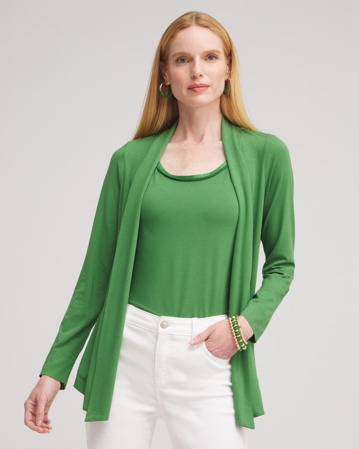 Chicos Touch of Cool Easy Cardigan - Verdant Green Chicos Touch of Cool Easy Cardigan - Verdant Green