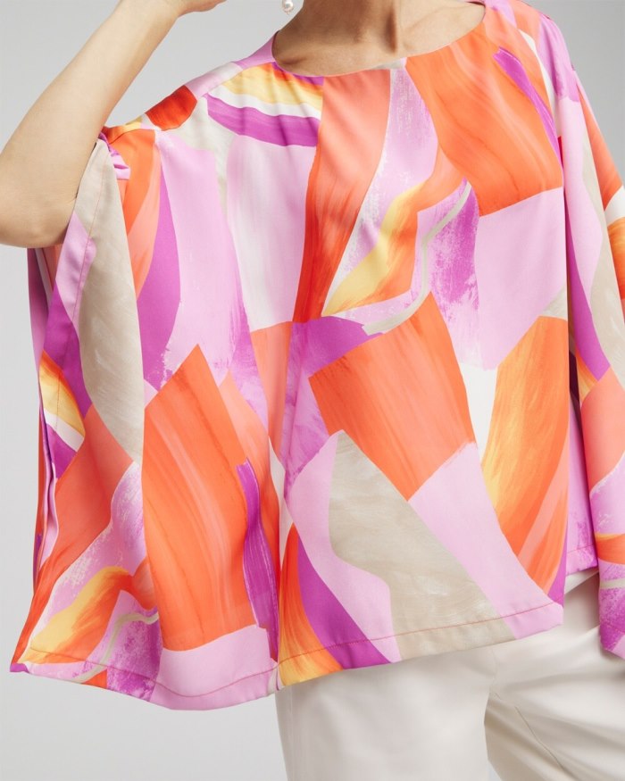 Chicos Abstract Print Poncho - Nectarine Chicos Abstract Print Poncho - Nectarine