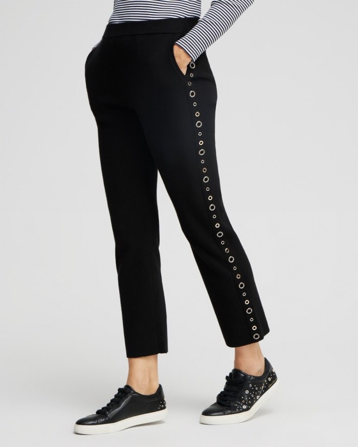Chicos Zenergy Luxe Cashmere Blend Grommet Pants - Black Chicos Zenergy Luxe Cashmere Blend Grommet Pants - Black