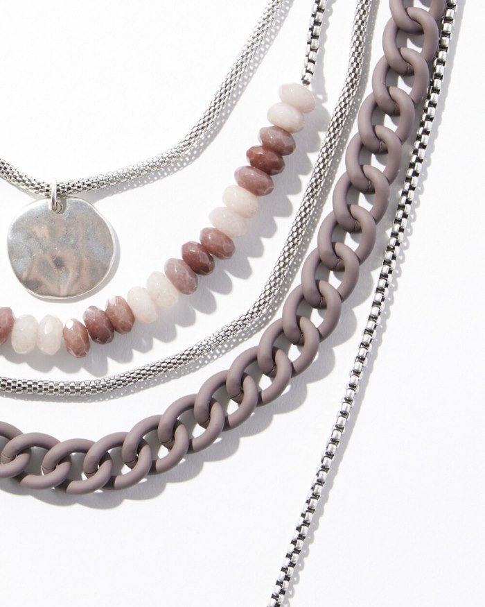 Chicos Multistrand Convertible Necklace - Silver Chicos Multistrand Convertible Necklace - Silver