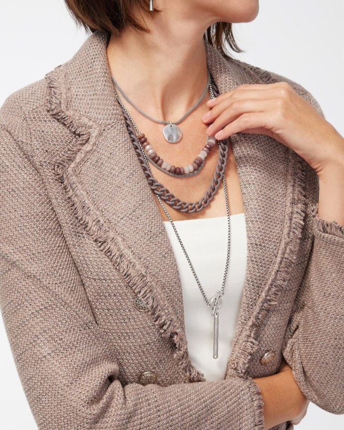 Chicos Multistrand Convertible Necklace - Silver Chicos Multistrand Convertible Necklace - Silver