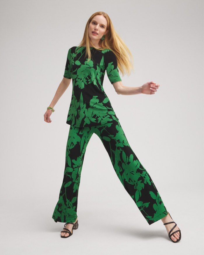 Chicos Travelers Floral Tunic - Verdant Green Chicos Travelers Floral Tunic - Verdant Green