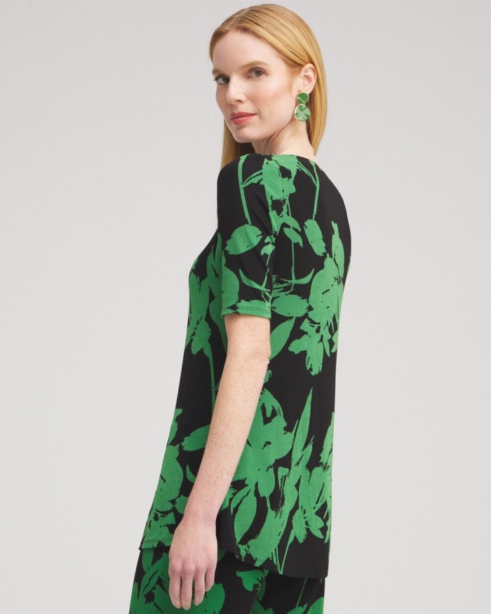 Chicos Travelers Floral Tunic - Verdant Green Chicos Travelers Floral Tunic - Verdant Green