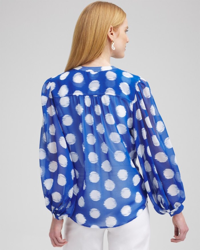 Chicos Ikat Dots Blouse - Intense Azure Chicos Ikat Dots Blouse - Intense Azure