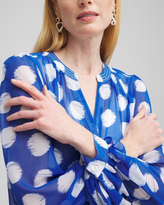 Chicos Ikat Dots Blouse - Intense Azure Chicos Ikat Dots Blouse - Intense Azure