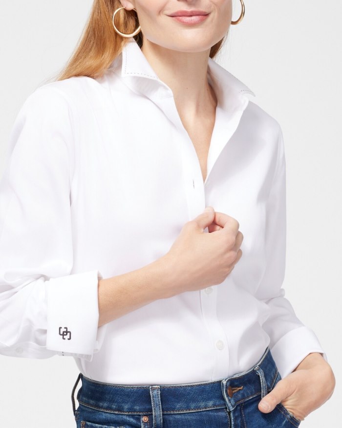 Chicos No-Iron Stretch Shirt - Magnetic Blue Chicos No-Iron Stretch Shirt - Magnetic Blue