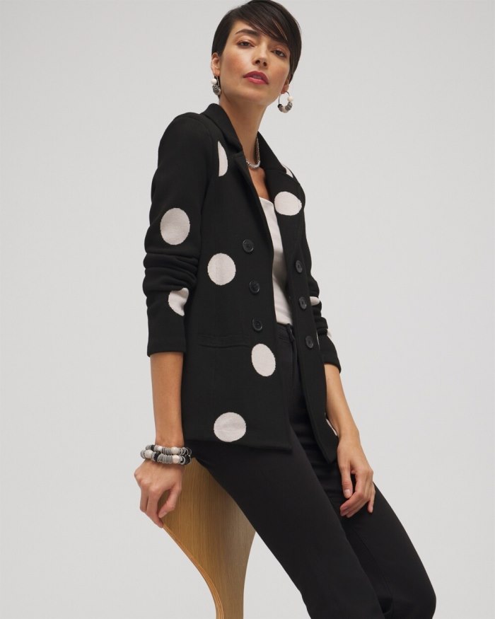 Chicos Polka Dot Cardigan Blazer - Black Chicos Polka Dot Cardigan Blazer - Black