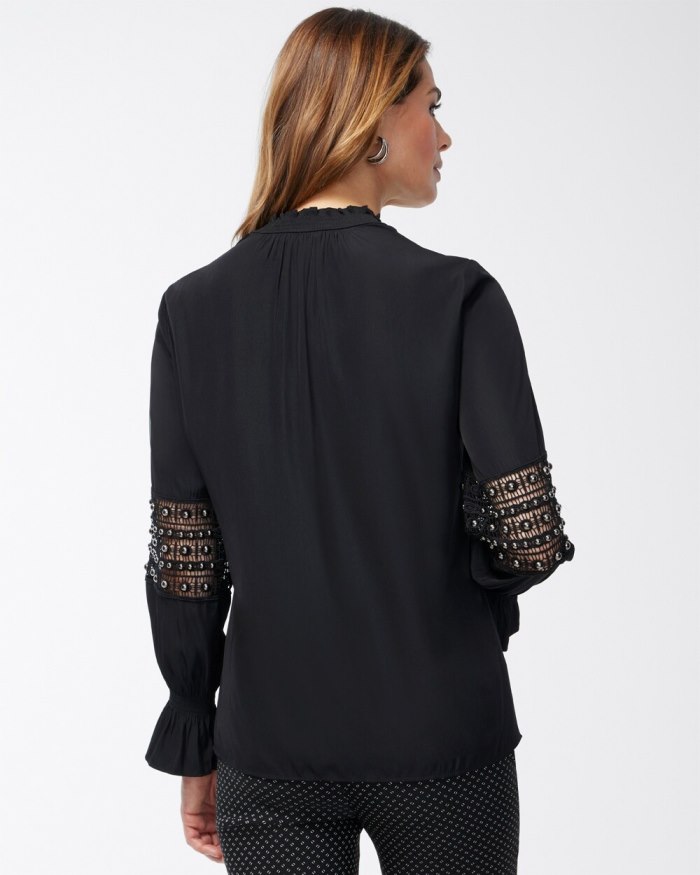 Chicos Mesh Inset Shirt - Vivid Viola Chicos Mesh Inset Shirt - Vivid Viola