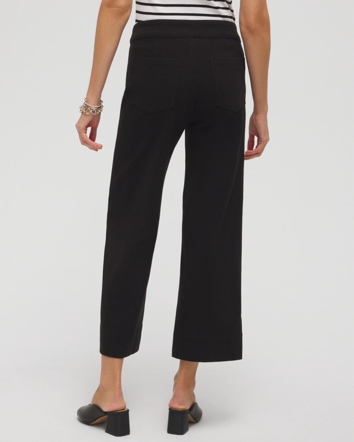 Chicos Travelers Pull On Cropped Jeans - Black Chicos Travelers Pull On Cropped Jeans - Black