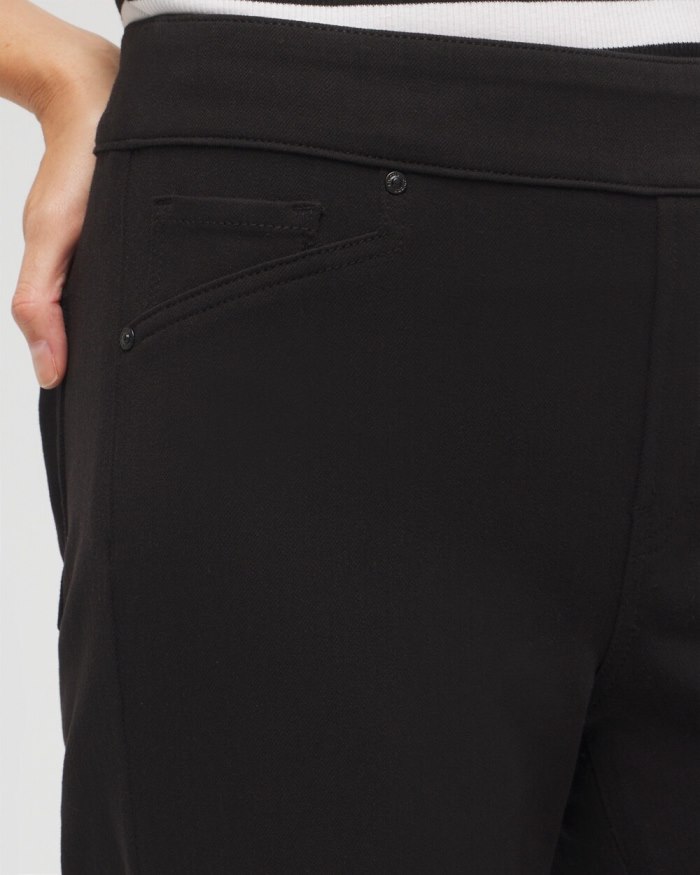 Chicos Travelers Pull On Cropped Jeans - Black Chicos Travelers Pull On Cropped Jeans - Black