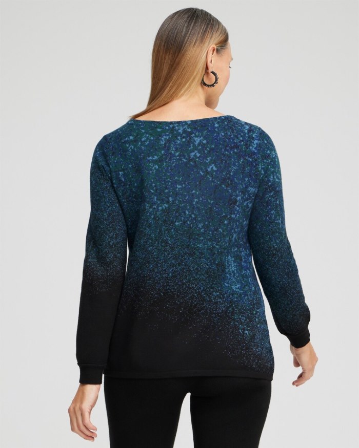 Chicos Zenergy Luxe Cashmere Blend Ombre Pullover - Moonlit Teal Chicos Zenergy Luxe Cashmere Blend Ombre Pullover - Moonlit Teal