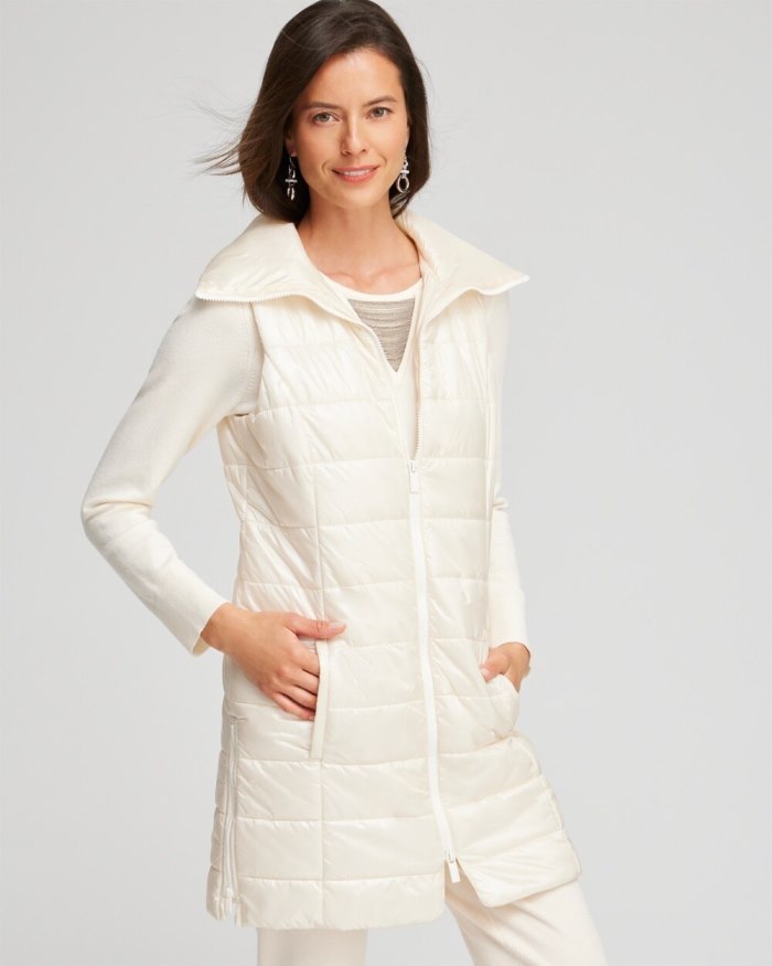 Chicos Zenergy Long Quilted Vest - Black Chicos Zenergy Long Quilted Vest - Black