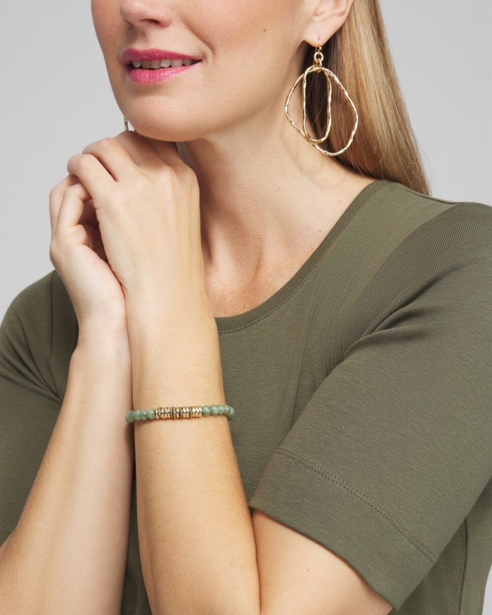 Chicos Olive Jade Hero Stretch Bracelet - Olive Chicos Olive Jade Hero Stretch Bracelet - Olive